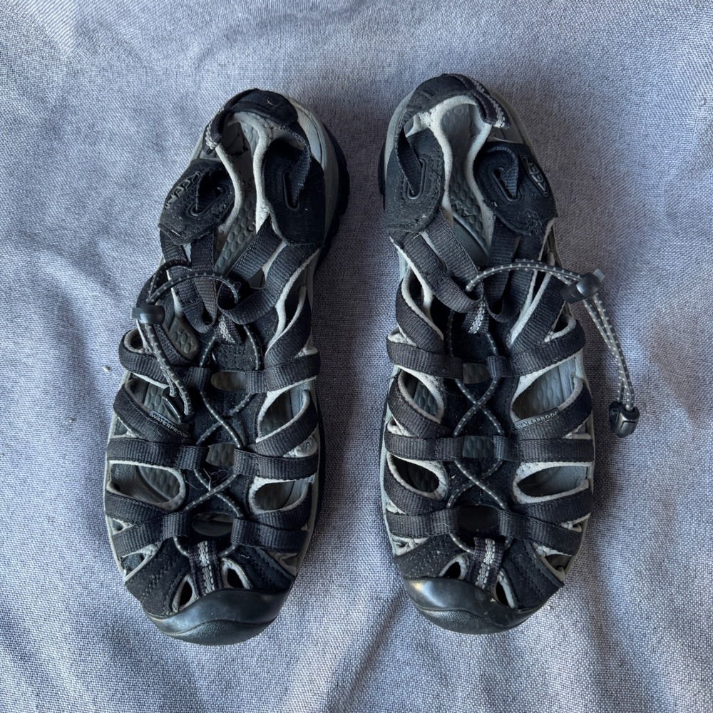 Keen Whisper Sandals Women 8.5 Black Magnet Waterproof Hiking Water Shoe 1003709 - Picture 11 of 12